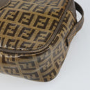 FENDI Zucchino Canvas Shoulder Bag Beige Auth 166662-9