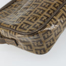 FENDI Zucchino Canvas Shoulder Bag Beige Auth 166662-16