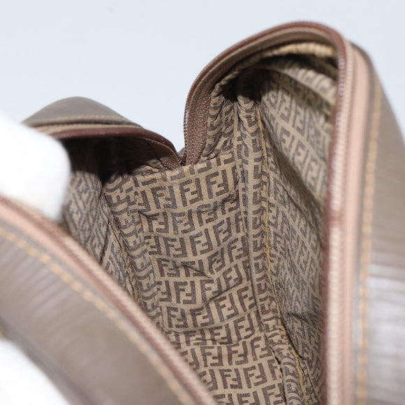 FENDI Zucchino Canvas Shoulder Bag Beige Auth 166662