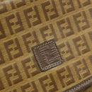 FENDI Zucchino Canvas Shoulder Bag Beige Gold Auth 166663-17
