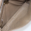 FENDI Zucchino Canvas Shoulder Bag Beige Gold Auth 166663-12