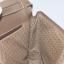 FENDI Zucchino Canvas Shoulder Bag Beige Gold Auth 166663-19