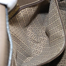 FENDI Zucchino Canvas Shoulder Bag Beige Gold Auth 166663-22