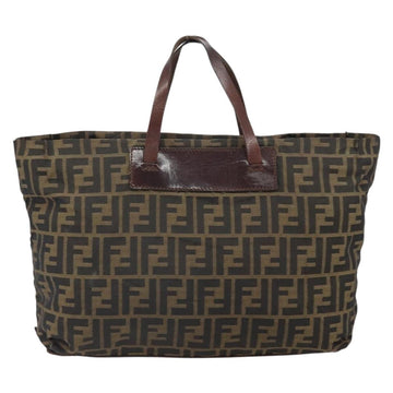 FENDI Zucca Canvas Hand Bag Black Brown Auth 166664 - 0