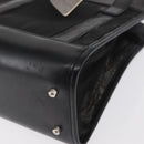 GUCCI Mesh Hand Bag Nylon Leather Black 000 2058 0500 Auth 166665-14