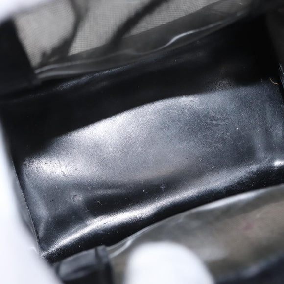 GUCCI Mesh Hand Bag Nylon Leather Black 000 2058 0500 Auth 166665