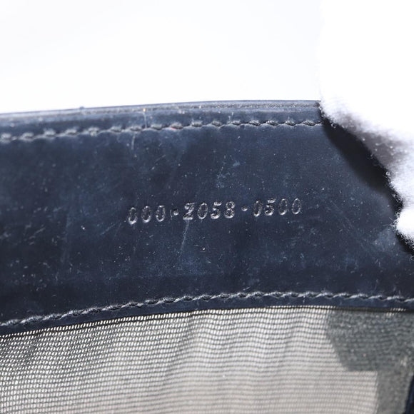 GUCCI Mesh Hand Bag Nylon Leather Black 000 2058 0500 Auth 166665