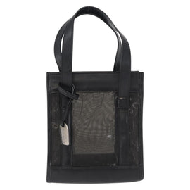 GUCCI Mesh Hand Bag Nylon Leather Black 000 2058 0500 Auth 166665 - 0