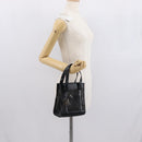 GUCCI Mesh Hand Bag Nylon Leather Black 000 2058 0500 Auth 166665-23