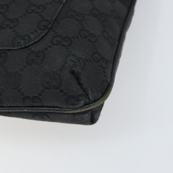 GUCCI GG Canvas Shoulder Bag Black Silver 122793 Auth 166666