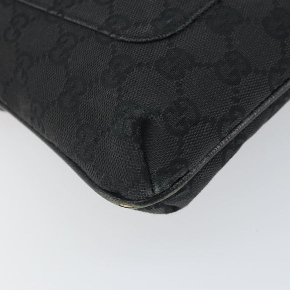 GUCCI GG Canvas Shoulder Bag Black Silver 122793 Auth 166666