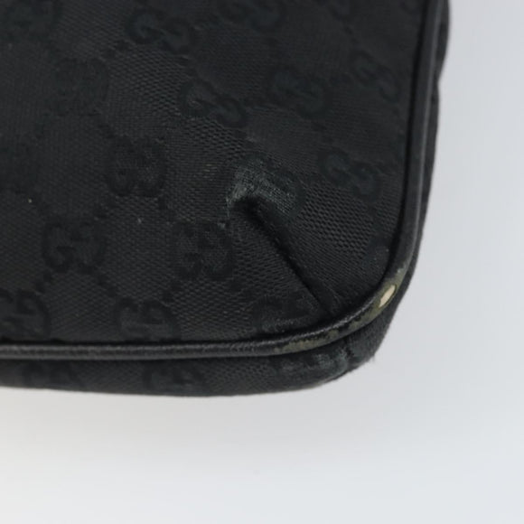 GUCCI GG Canvas Shoulder Bag Black Silver 122793 Auth 166666