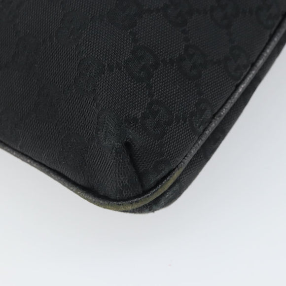 GUCCI GG Canvas Shoulder Bag Black Silver 122793 Auth 166666