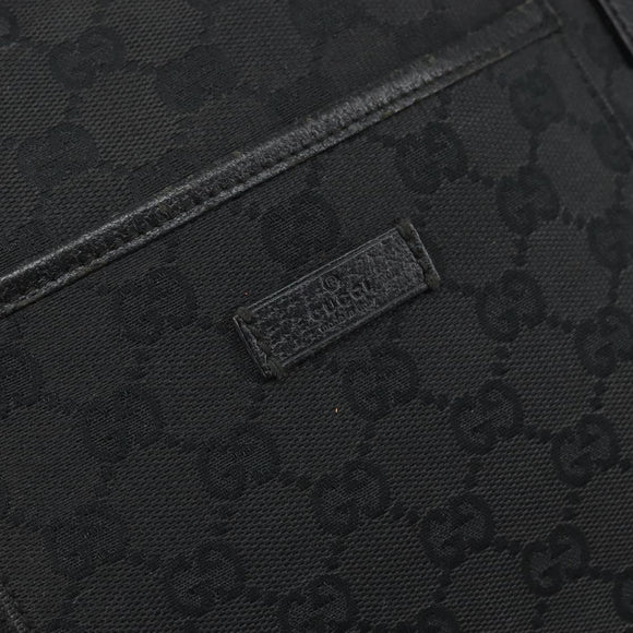 GUCCI GG Canvas Shoulder Bag Black Silver 122793 Auth 166666