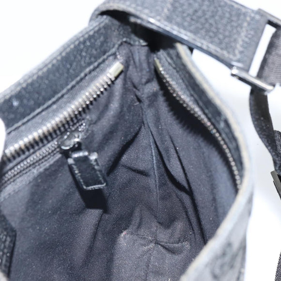 GUCCI GG Canvas Shoulder Bag Black Silver 122793 Auth 166666