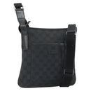 GUCCI GG Canvas Shoulder Bag Black Silver 122793 Auth 166666-1