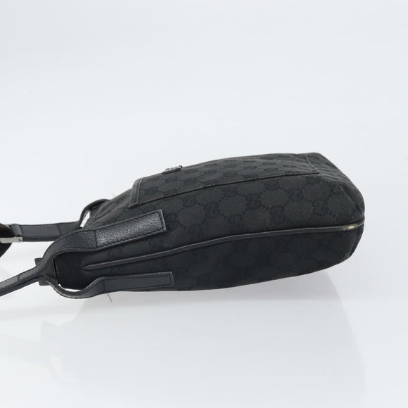 GUCCI GG Canvas Shoulder Bag Black Silver 122793 Auth 166666