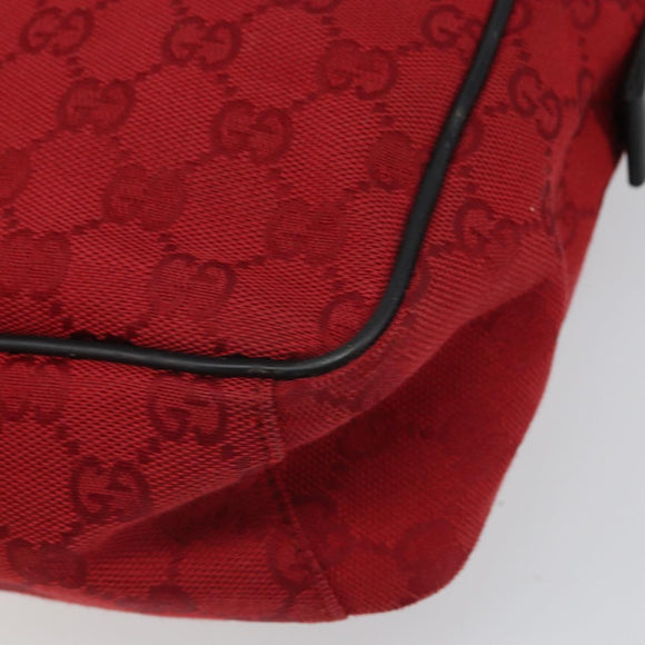 GUCCI GG Canvas Shoulder Bag Red Silver 018 1612 Auth 166667