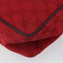 GUCCI GG Canvas Shoulder Bag Red Silver 018 1612 Auth 166667-16