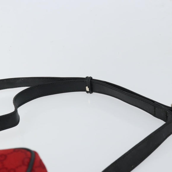 GUCCI GG Canvas Shoulder Bag Red Silver 018 1612 Auth 166667