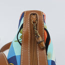 GUCCI Shoulder Bag Canvas Gold Blue Auth 166668-17