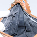 GUCCI Shoulder Bag Canvas Gold Blue Auth 166668-19