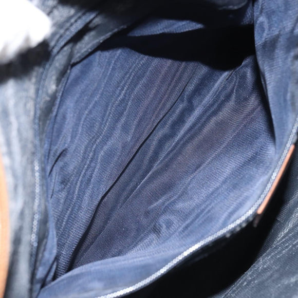 GUCCI Shoulder Bag Canvas Gold Blue Auth 166668