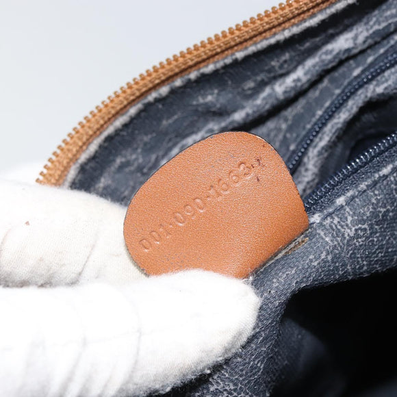 GUCCI Shoulder Bag Canvas Gold Blue Auth 166668