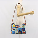 GUCCI Shoulder Bag Canvas Gold Blue Auth 166668-23