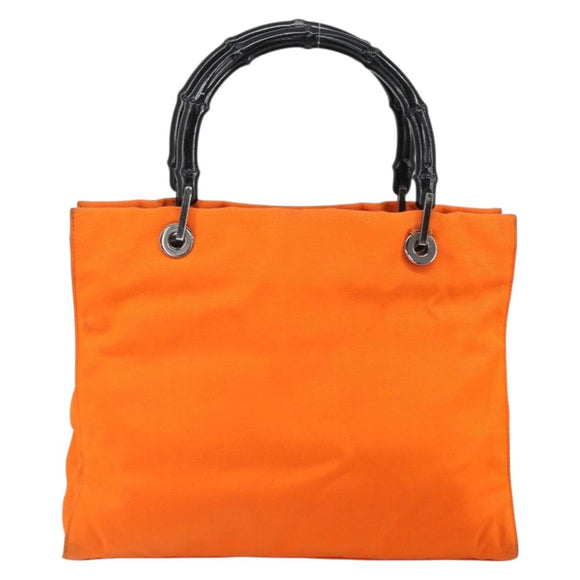 GUCCI Bamboo Hand Bag Canvas Orange 002 1016 2123 Auth 166672