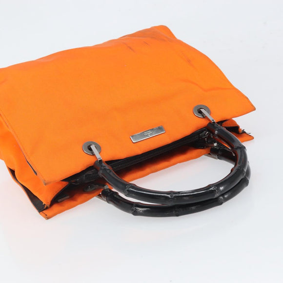 GUCCI Bamboo Hand Bag Canvas Orange 002 1016 2123 Auth 166672