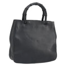 GUCCI Bamboo Hand Bag Leather Black 002 1061 Auth 166673-1