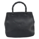 GUCCI Bamboo Hand Bag Leather Black 002 1061 Auth 166673-13