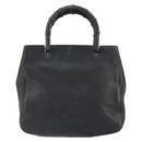 GUCCI Bamboo Hand Bag Leather Black 002 1061 Auth 166673-2