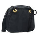 Salvatore Ferragamo Shoulder Bag Canvas Black Gold Auth 166679-1