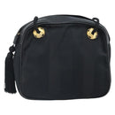 Salvatore Ferragamo Shoulder Bag Canvas Black Gold Auth 166679-13