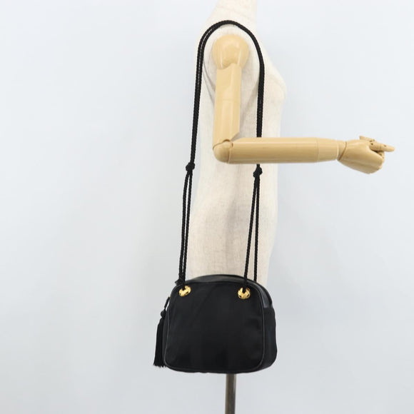 Salvatore Ferragamo Shoulder Bag Canvas Black Gold Auth 166679