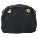 Salvatore Ferragamo Shoulder Bag Canvas Black Gold Auth 166679-2