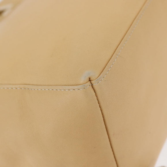 Salvatore Ferragamo Hand Bag Leather 2way Beige Gold Auth 166680
