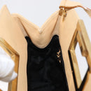Salvatore Ferragamo Hand Bag Leather 2way Beige Gold Auth 166680-19