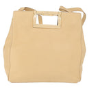 Salvatore Ferragamo Hand Bag Leather 2way Beige Gold Auth 166680-13