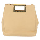 Salvatore Ferragamo Hand Bag Leather 2way Beige Gold Auth 166680-2