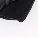 Salvatore Ferragamo Gancini Shoulder Bag Suede Leather Black Gold Auth 166681-10