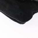 Salvatore Ferragamo Gancini Shoulder Bag Suede Leather Black Gold Auth 166681-11