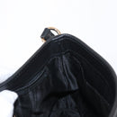 Salvatore Ferragamo Gancini Shoulder Bag Suede Leather Black Gold Auth 166681-18