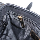 Salvatore Ferragamo Gancini Shoulder Bag Suede Leather Black Gold Auth 166681-20