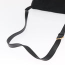 Salvatore Ferragamo Gancini Shoulder Bag Suede Leather Black Gold Auth 166681-7