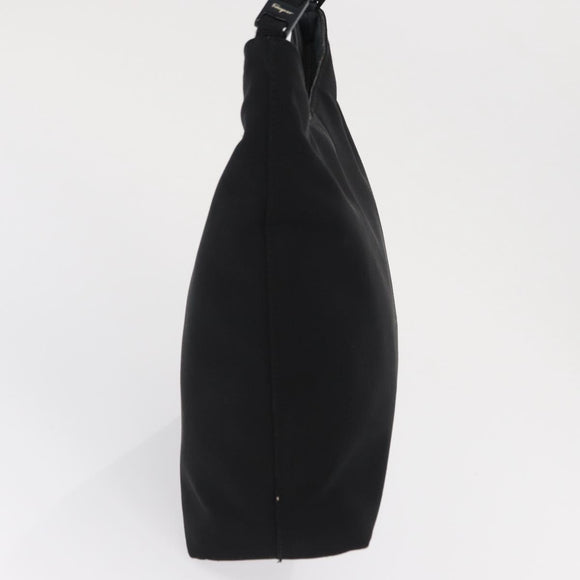 Salvatore Ferragamo Vala Shoulder Bag Nylon Black Auth 166682