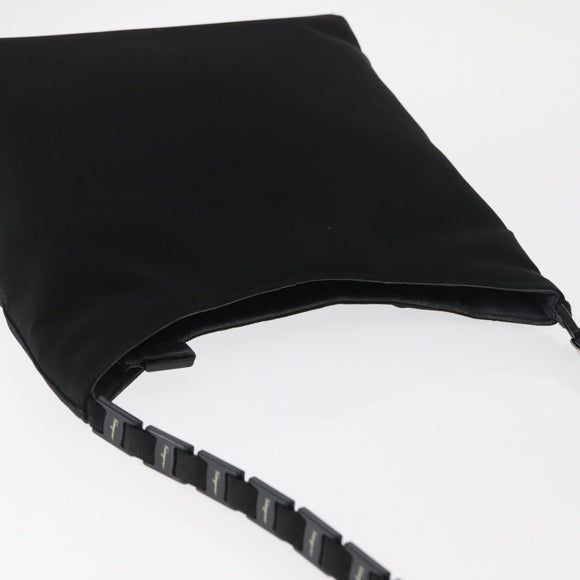 Salvatore Ferragamo Vala Shoulder Bag Nylon Black Auth 166682