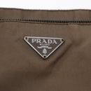 PRADA Hand Bag Nylon Beige Silver Auth 166683-17